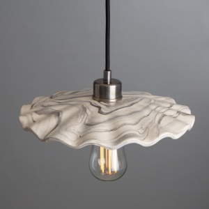 Kapok Marbled Ceramic Pendant Light 27cm